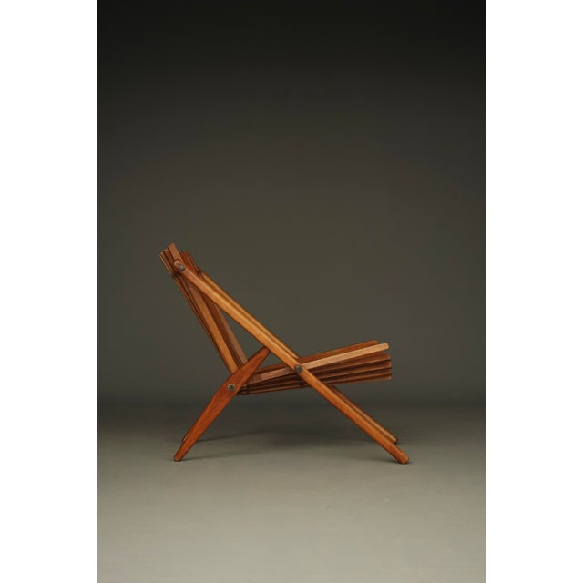 Vintage Dutch Slatted Lounge Chair in Beech, 1950s For Sale - Image 9 of 15