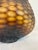 1990s Oval Shaped Amber Glass Vase with Contemporary Honey Comb Design For Sale In Dallas - Image 6 of 13