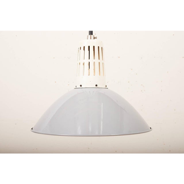 Industrial Hanging Lamp with Enameled Metal Shade, 1940s For Sale - Image 9 of 12