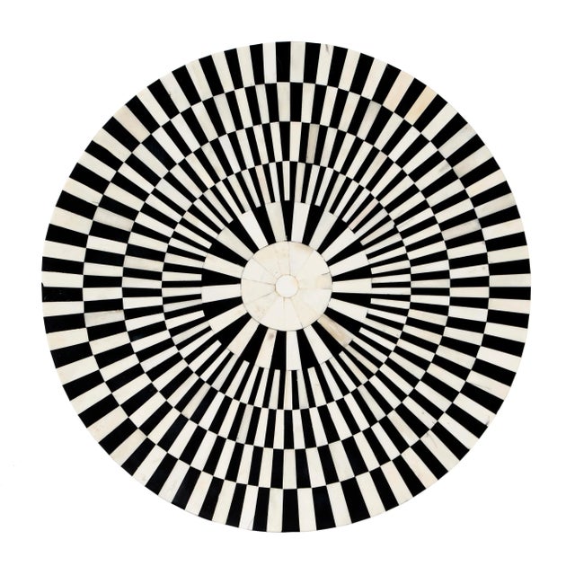 Black Rimma Bone Inlay Side Table, Black & White For Sale - Image 8 of 9