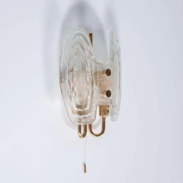 Space Age Glass & Bronze Wall Lamp from Hillebrand For Sale - Image 3 of 6