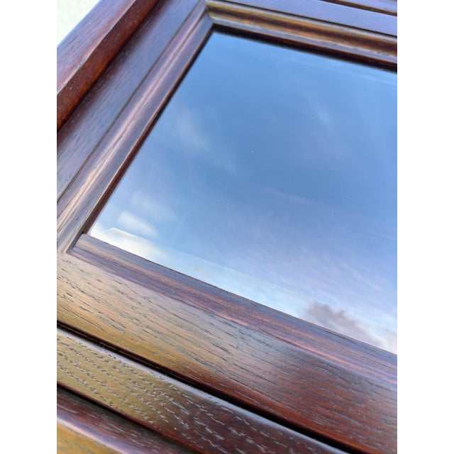 Wood Mahogany and Beveled Glass Bookcase in the style of Globe-Wernicke, 1950s For Sale - Image 7 of 8