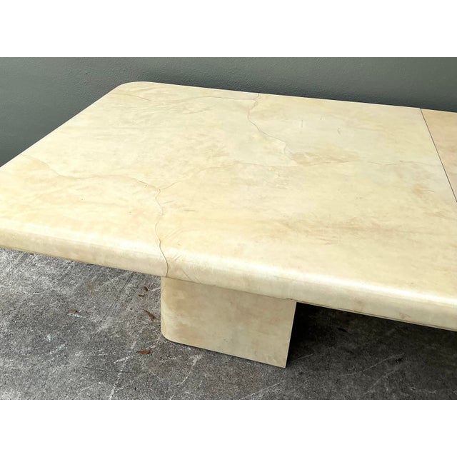 Late 20th Century Vintage Goatskin Extendable Dining Table For Sale - Image 5 of 12
