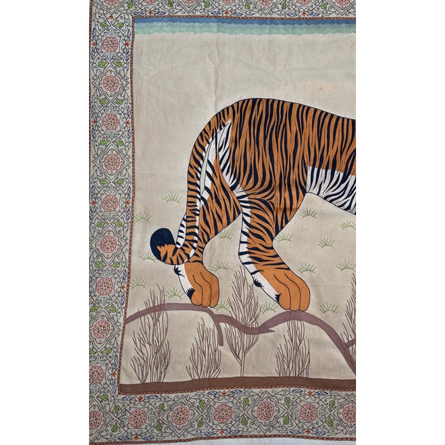 Vintage Indian Tiger Wall Hanging, 1980s For Sale - Image 3 of 7