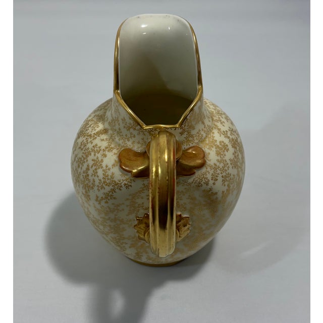 19th Century Royal Worcester Porcelain Gilt Floral Jug For Sale In Dallas - Image 6 of 12