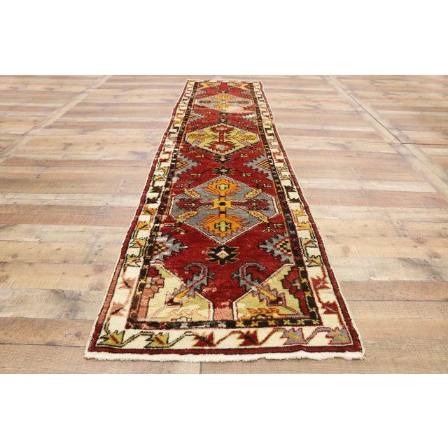 Textile Mid 20th Century Vintage Turkish Oushak Hallway Runner 02'06 X 11'07 For Sale - Image 7 of 10