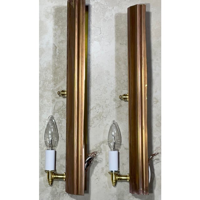 Metal One of a Kind Pair of Joseph Malekan Repurposed Solid Bronze Sconces For Sale - Image 7 of 16