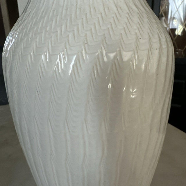 1960s Large White Relief Statement Vase by Dümler & Breiden Germany For Sale - Image 6 of 10