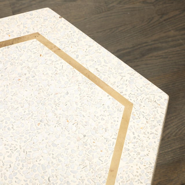 Mid-Century Modernist Hexagonal Terrazzo Side Table by Harvey Probber For Sale In New York - Image 6 of 13