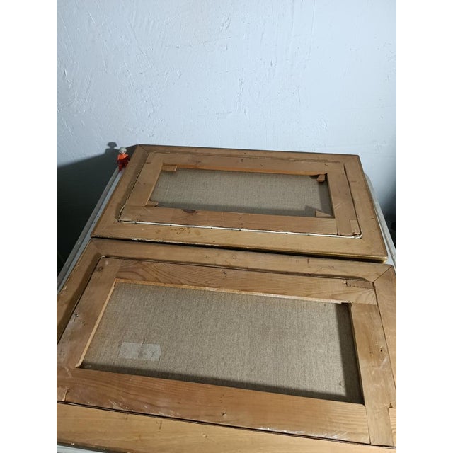 Marine Landscapes with Fishermen, 1920s, Oil on Canvas Paintings, Framed, Set of 2 For Sale - Image 3 of 7