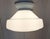 Metal Art Deco German Ceiling Lamp with Opaque White Glass Shade, 1930s For Sale - Image 7 of 7