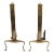 Pair of Patera Medallion Tall Brass Andirons For Sale