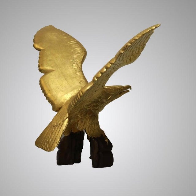 Oversized Vintage Carved Giltwood Eagle 20thC For Sale - Image 6 of 11