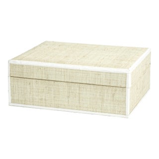 Reggio Natural Fiber Raffia Decorative Box, Large For Sale