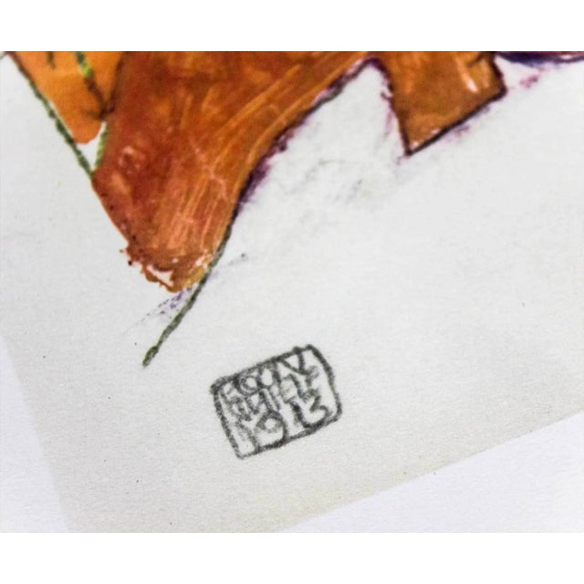 Gustav Klimt Egon Schiele Limited Edition Lithograph | Lovers Embracing | Sign | Framed For Sale - Image 4 of 4