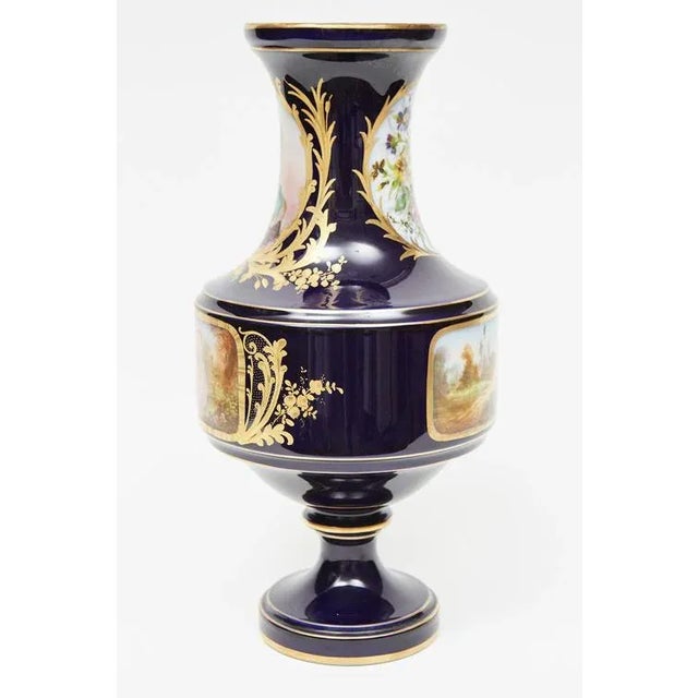 Mid 19th Century Mid 19th Century Sevres Style Hand Painted Porcelain Vase For Sale - Image 5 of 5