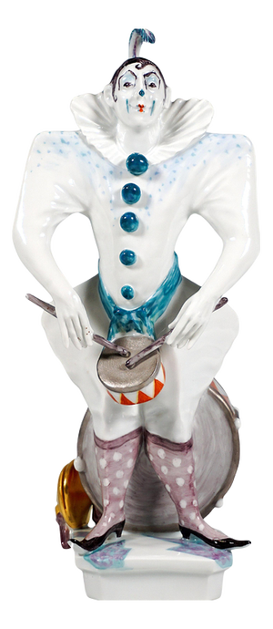 Clown Orchestra Drummer by P. Strang for Meissen, 1995