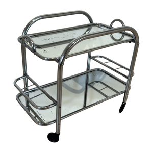 Art Deco Chromed Steel Bar Cart by Robert Mallet-Stevens, France, 1925