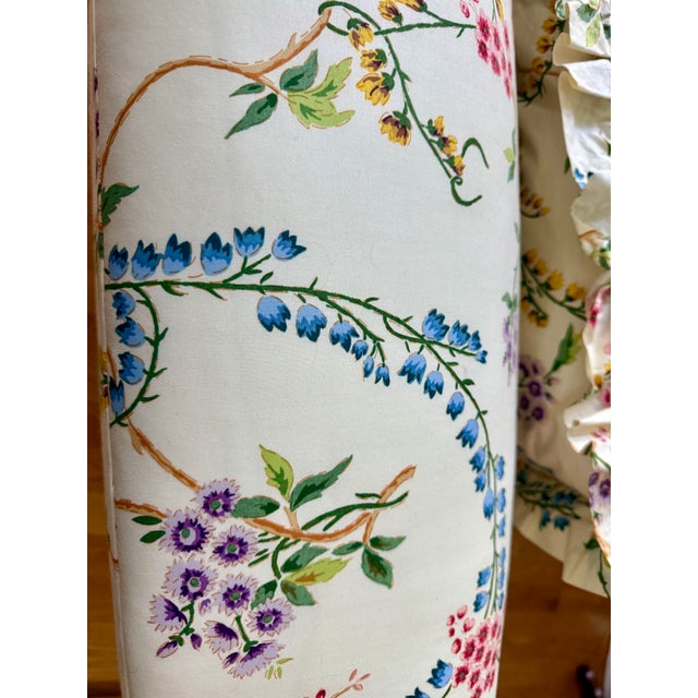 Textile Custom French Brunschwig & Fils Down Filled Floral Botanical Colorful Chintz Chaise For Sale - Image 7 of 14