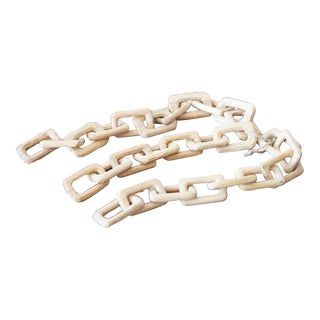Hand-Carved Wooden Three Strands Chain Tabletop Display For Sale