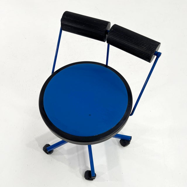 Blue Adjustable Blue Desk Chair from Bieffeplast, 1980s For Sale - Image 8 of 11