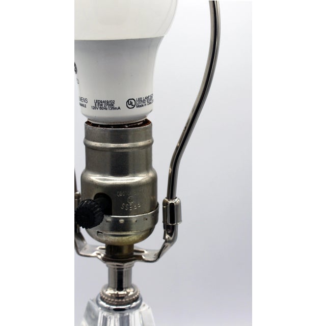 Mid-20th Century Cut Stacked Crystal Block Lamp For Sale - Image 4 of 4