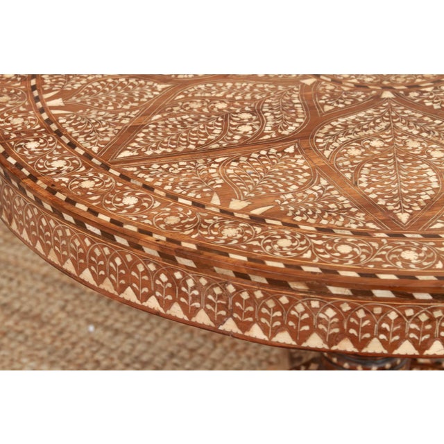 Fine 36" Dm Floral Inday Center Table For Sale - Image 4 of 12