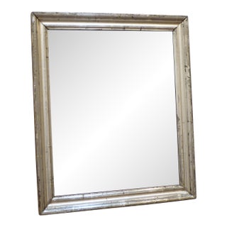 Antique Weathered Silverleaf Mirror For Sale