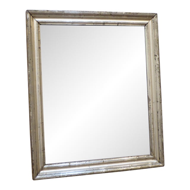 Antique Weathered Silverleaf Mirror For Sale
