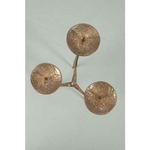 Goldenrod Large Bronze Candleholder, 1960s For Sale - Image 8 of 9
