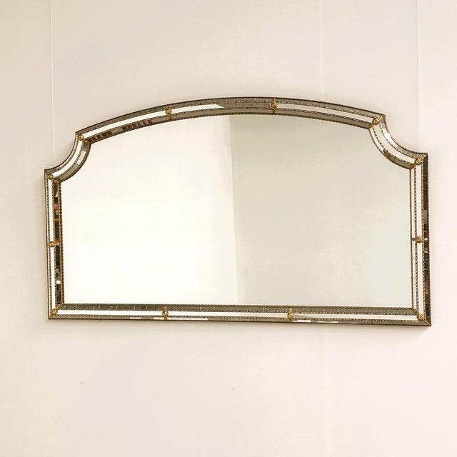 Glass Spanish Gilt Mosaic Mirror with Decorative Floral Details, 1970s For Sale - Image 7 of 7