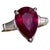 5 Carat Pear Treated Ruby & 0.25 ct Diamond Ring 14 Karat White Gold Size 4.5 For Sale - Image 15 of 18