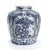 A fine antique Dutch Delft vase or jar. The body decorated with cartouches of stylized peony bouquets on a latticework...