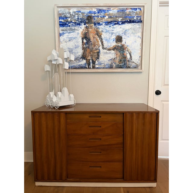 1950s Edward Wormley for Dunbar Tambour Door Credenza Cabinet With Dovetailed Drawers For Sale - Image 15 of 15