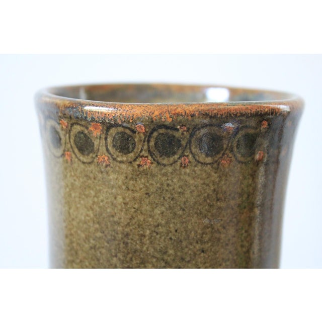 Mexican Folk Art Pottery Vase W/ Owl Motif For Sale - Image 4 of 8