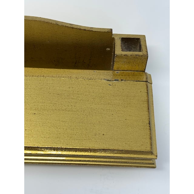 Vintage Italian Handcrafted Giltwood Desk Stationery Organize For Sale - Image 11 of 12