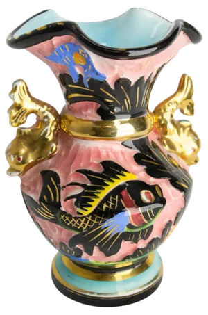 Mid-Century French Cerdazur Monaco Ceramic Vase with Sea Decoration, 1970s