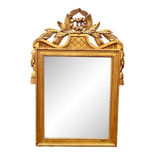 Vintage Gold Gilt Wood Wall Mirror With Tassels Ornate Made in Italy For Sale