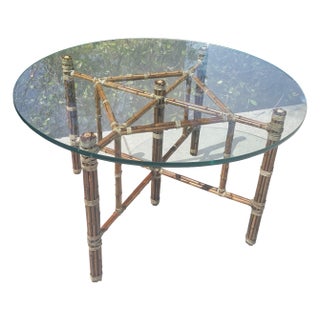 Authentic McGuire Vintage Bamboo Dining Table For Sale