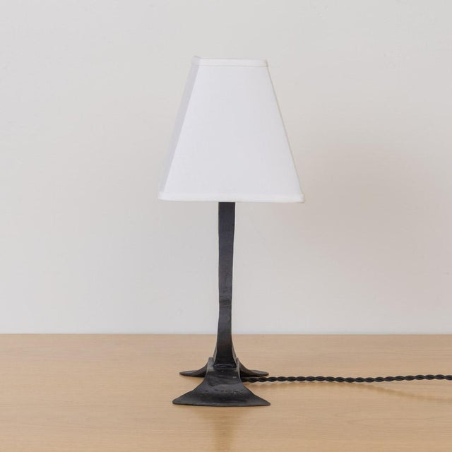 1950s French Heavy Iron Brutalist Lamp For Sale - Image 4 of 12