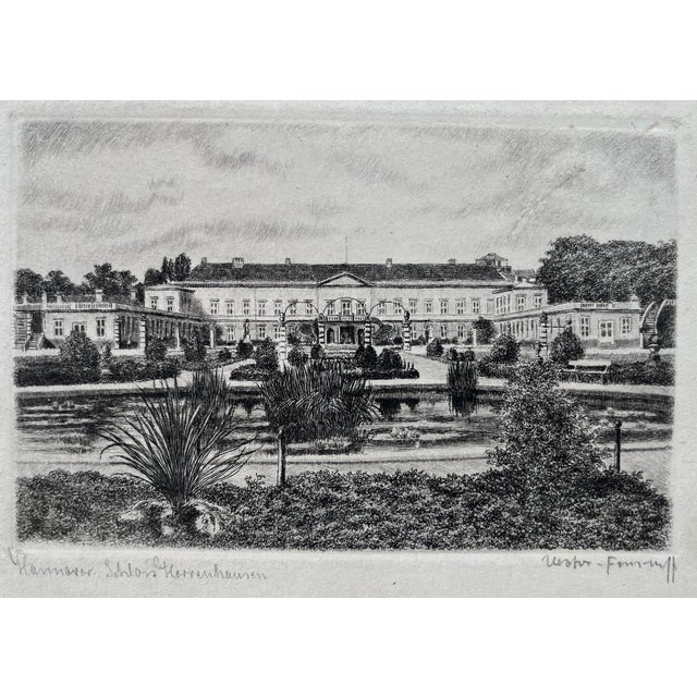 Wester-Fomm, Hannover Schloss Herrenhausen, 1909, Etching, Framed For Sale - Image 7 of 9