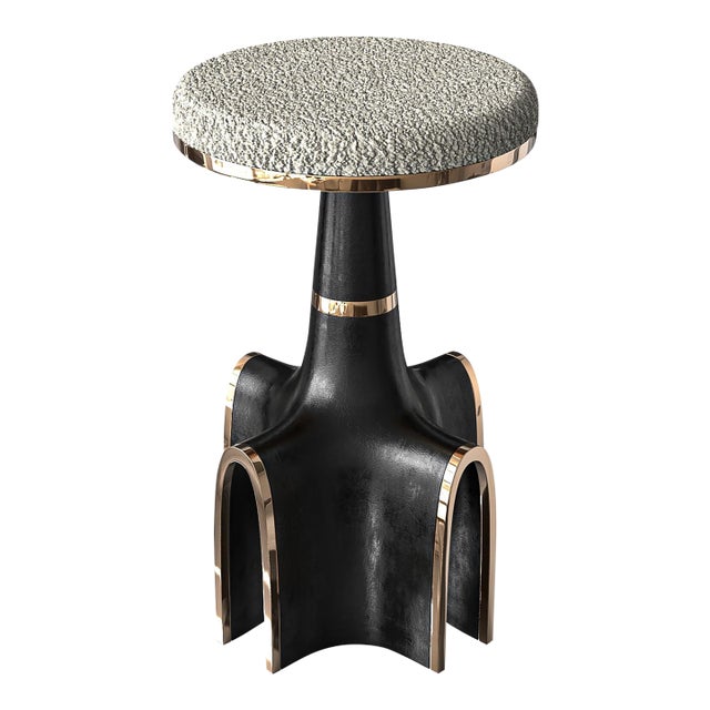 "Quartina" Bar Stool With Stainless Steel and Bronze For Sale