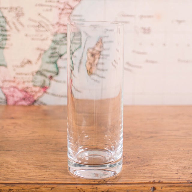 This is a vintage flower vase. A Czech, clear glass bouquet sleeve, dating to the late 20th century, circa 1980....