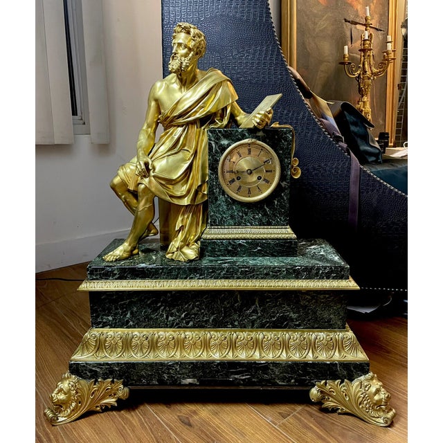 Honoré Pons 19th Century Monumental Sized French Empire Mantel Clock For Sale - Image 9 of 13