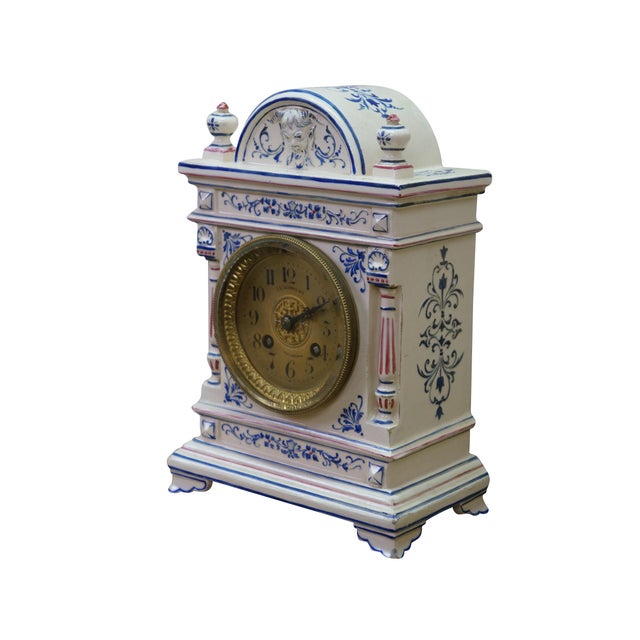 Antique mantel clock was retailed by J.E. Caldwell & Co., an opulent and highly prestigious luxury jeweler and silversmith...