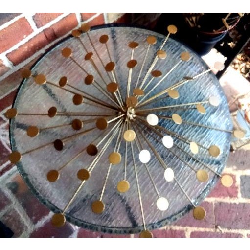 Vintage Starburst Gold Tone Metal Wall Art For Sale - Image 4 of 5