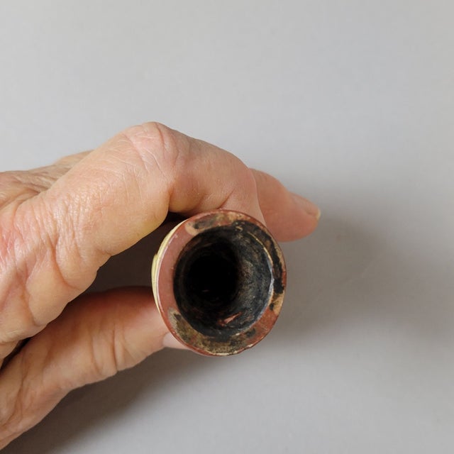 Ivory Antique Carved Bone Figural Cheroot Holder With Shell Inlay Eyes For Sale - Image 8 of 8