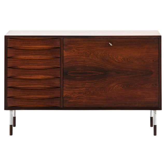 Sideboard in Rosewood and Steel attributed to Arne Vodder, 1950s For Sale - Image 10 of 10