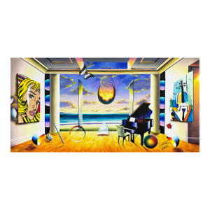 Ferjo, Majestic View, Large Original Painting on Canvas, Hand Signed, Surrealism