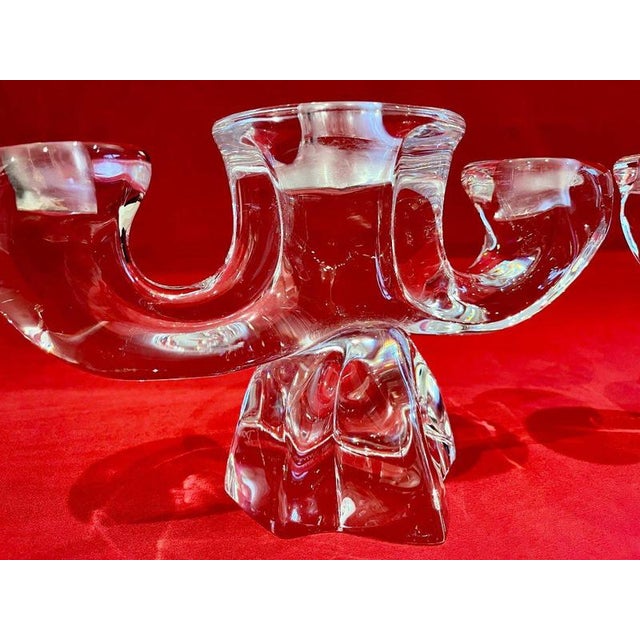 Glass Orion Crystal Candlesticks from Daum France, Set of 2 For Sale - Image 7 of 11